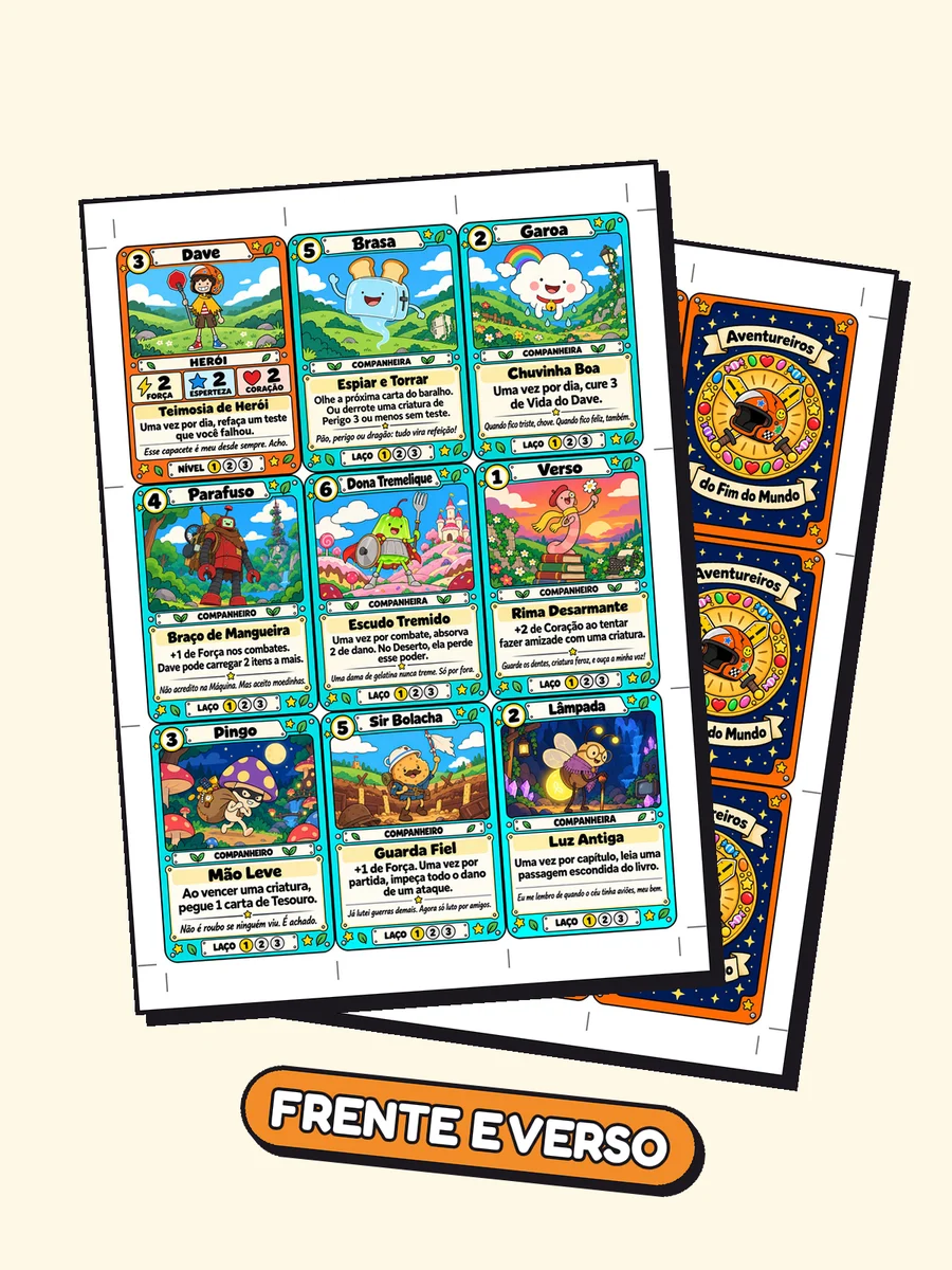 Folhas de cartas frente e verso prontas para imprimir na gráfica